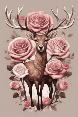 Deer in the form of roses