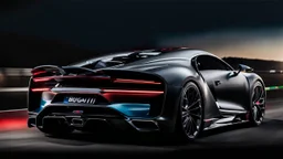 Ford Bugatti Chiron Hyper Sport, desktop wallpaper, 4K, Cinematic, rear view