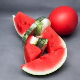 red ball squishing a watermelon