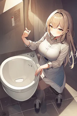 pooping into toilet