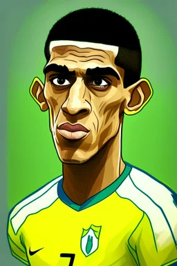 Bruno Kimaraes Rodriguez Moura Brazilian football player ,cartoon 2d