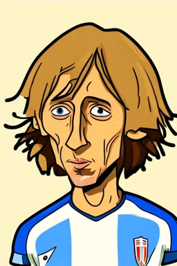 Luka Modric Croatian soccer player cartoon 2d