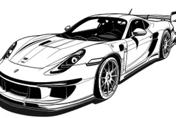 outline tracing of porsche carrera gt without any shading