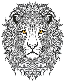 b/w outline art for adults coloring book page lion, coloring pages, lion, full white, adults style, white background, whole body, Sketch style, full body ((((white background), only use utline. cartoon style, line art, coloring book, clean line art, Sketch style, line-arto