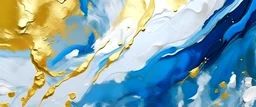 Abstract rough blue white gold art painting texture background illus