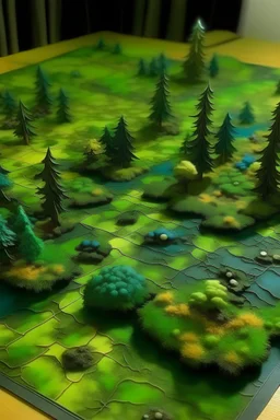 i want a realistic forest for a gaming board from a sky perspective