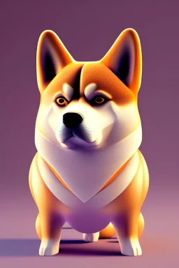 pioneer shiba inu close face matrix isometric hills with x on forehead