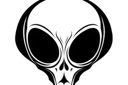 alien head clip art stencil black on white