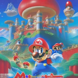 The Japanese poster for the film "Super Mario: Intergalactic Adventures" features Mario, the famous plumber of pop culture, as the protagonist. In the poster, Mario wears his iconic red cap and blue monkey while in a world full of color and fantasy. In the background, an imposing castle and the vibrant landscape of a magical kingdom can be appreciated. Accompanying Mario, appear his loyal companions, such as Luigi, Princess Peach and Yoshi, all of them ready to embark.