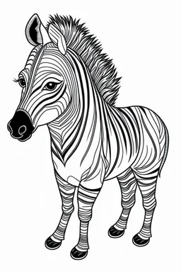 outline art for cute zebra coloring pages with caves, white background, sketch style, full body, only use outline, mandala style, clean line art, white background, no black shadows and clear and well