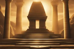 empty pedestal with spotlight in an ancient pyramid fantasy art