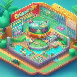 Videogame interface. Pokemon center tycoon.