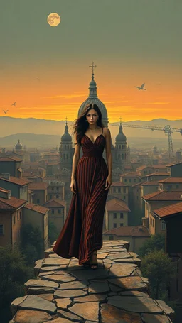 Old city ,minimalism, surreal beautiful fashion portrait,splash art explosion,minimalist surreal surrounding background,surreal lonely depth,deep soul spirit,fantasy surreal geometry,flat,utopia,album art,cover art,album cover,cinematic,8k,epic movie still,sharp focus,by Gustav Klimt,pascal blanche,rutkowski,repin,artstation hyperrealism painting concept art of detailed character,design matte painting,leaf