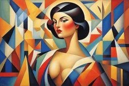 Beautiful woman, baroque party, luxury Weight:1 abstract cubism Euclidean Georgy Kurasov Albert Gleizes Weight:0.9 in sunshine