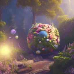 pixar style, volumetric summer garden environment and background, realistic painting of debris spaceship, looking excited, volumetric lighting, dramatic lighting, detailed digital painting, extreme dense and fine fur, anime, ornate, colour-washed colors, elegant, small minutiae, tiny features, particulars, centered, smooth, sharp focus, renderman gofur render, 8k, uhd, detailed eyes, realistic shaded volumetric lighting, sunlight caustics, backlight, centered camera view