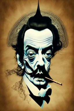 Potrait of dali as dali style paint