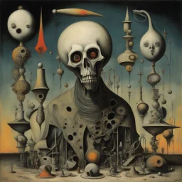 Surreal sinister weird, Style by Keith Thompson and Graham Sutherland and Santiago Caruso and Max Ernst, HERESY, symbolic art, diagonal composition, massively obtuse non-human radical bio deformity, masterpiece, strangecore and absurdity, overdose of grotesque, eerie, smooth, neo surrealism, colorful, Expressionism