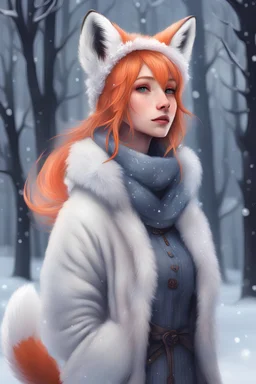 winter fox girl