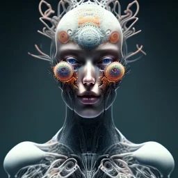 fractals in a human, an abstract painting, portrait, mixed media, textured, anatomically correct, beautiful perfect face, sharp focus, highly detailed