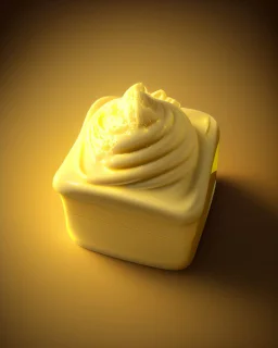 Butter. Realistic photo. HD. Glowing. 3d style