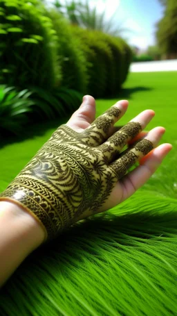 A grassland in Mehndi design