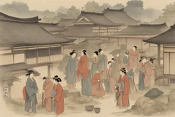 اشخاص وبيوت من اليابان القديمه