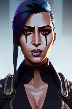 portrait,beautiful kim kardashian, smiling, long ponytail, post-apocalyptic in a cyberpunk city, realistic, intriacte detail, sci-fi fantasy style, volumetric lighting, particales,highly detailed,cinamatic, deep colours,8k