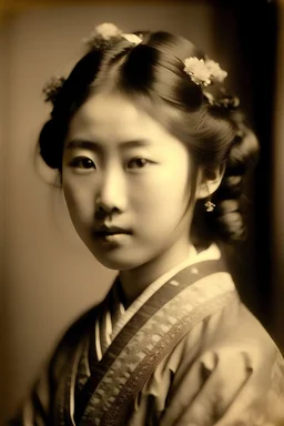 A beautiful Japanese girl,19th century photo