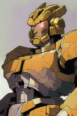 cool golden mecha comic style