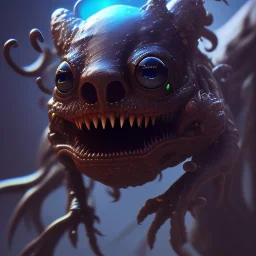 Cute fluid ink creature, big black eyes, unreal engine 5, 8k resolution, photorealistic, ultra detailed