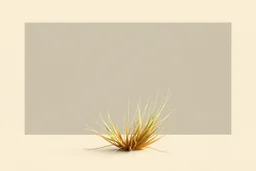 Isolated concept art of low poly stylized alien dry single leaf grass on a plain neutral background. Simple low-poly design with minimal details