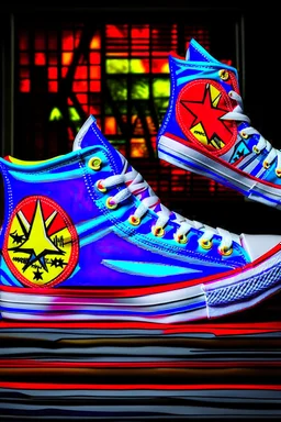 A converse sneaker, superman animation all over sneaker