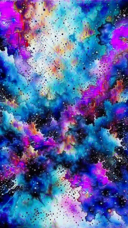 nebula, stars, abstract painting, watercolor, aqurelle, full color, 8k resolution, splashed, varied brushstrokes