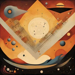 The Carnivorous Sky and Monstrous geometries, Braille art, sinister abstract surrealism, by Ed Reinhardt and Tracy Adams and Wassily Kandinsky, mind-bending kinetic illustration; warm colors, asymmetric, tilted, dynamic diagonal composition, morse code dot and dash textures, by Philip Druillet