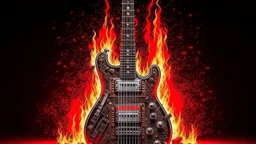 4K. REALISTIC FULL DETAILS. LOGO EMISSION DE RADIO HARDROCK FIRESTARTER TERMINATOR.