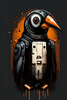 portrait of linux logo robot