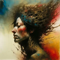 woman head explodingi Zdzisław Beksiński