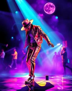 WPAP Pop art style Michael Jackson Dance Moonwalker outside emboss 3d shiny cubis mirrors glass minimalist Neo Surrealisme Unique surrealistic artwork brutal multicolor neon colors,find details,UHD neons