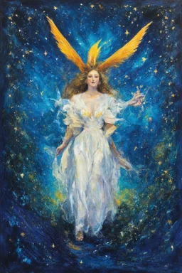 the stars above, in the style of Leonora Carrington