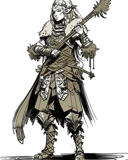 Girl Archer concept art, full body, sketch, coll style, bow