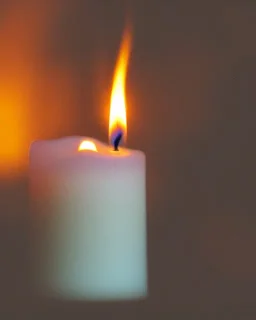 a burning candle in the fire.