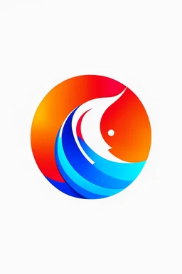 logo for a telecom company , gradient red, orange and blue logo, white backround