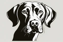 Weimaraner clipart style simple stencil