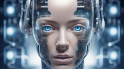 artificial intelligence opens its eyes with whole body and see the future