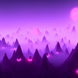 ALIENS FLOATING in the fog, FOGGY NIGHT, mountains, GLOWING, PURPLE, orange, pink, stars, TOWERS, 4K, 8K, CINEMATIC