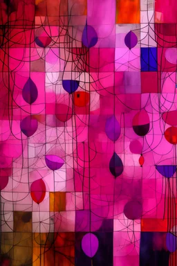 pink and purple trailing fuchsia; abstract art; Paul Klee; surrealism