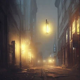 the little city of horrors, hyper realistic, ambient lighting, horror art, in the style of greg rutkowski,