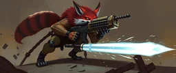spider fox orc holding bazooka