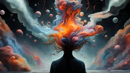 The described image portrays an inspiring and enthusiastic individual discussing a series aimed at liberating the mind and thoughts. Their face radiates with excitement and confidence, appearing ready to explore new horizons of consciousness. The language used in the description reflects the challenge presented and the active role they will play in changing viewers' ways of thinking. Facial expressions and gestures indicate their desire to share secrets and rules of the game of life, guiding the