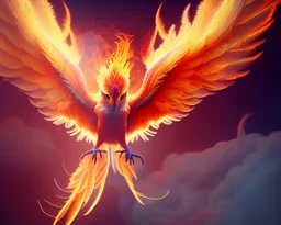 highly detailed illustration of a phoenix, phoenix bird wallpaper, one white wing and one red wing, flaming wings, soft and smooth glowing wings, ethereal fantasy, macro lens, studio lighting blurry mist background, intricately detailed, smooth glowing feathers, trending on artstation, unreal engine 8k